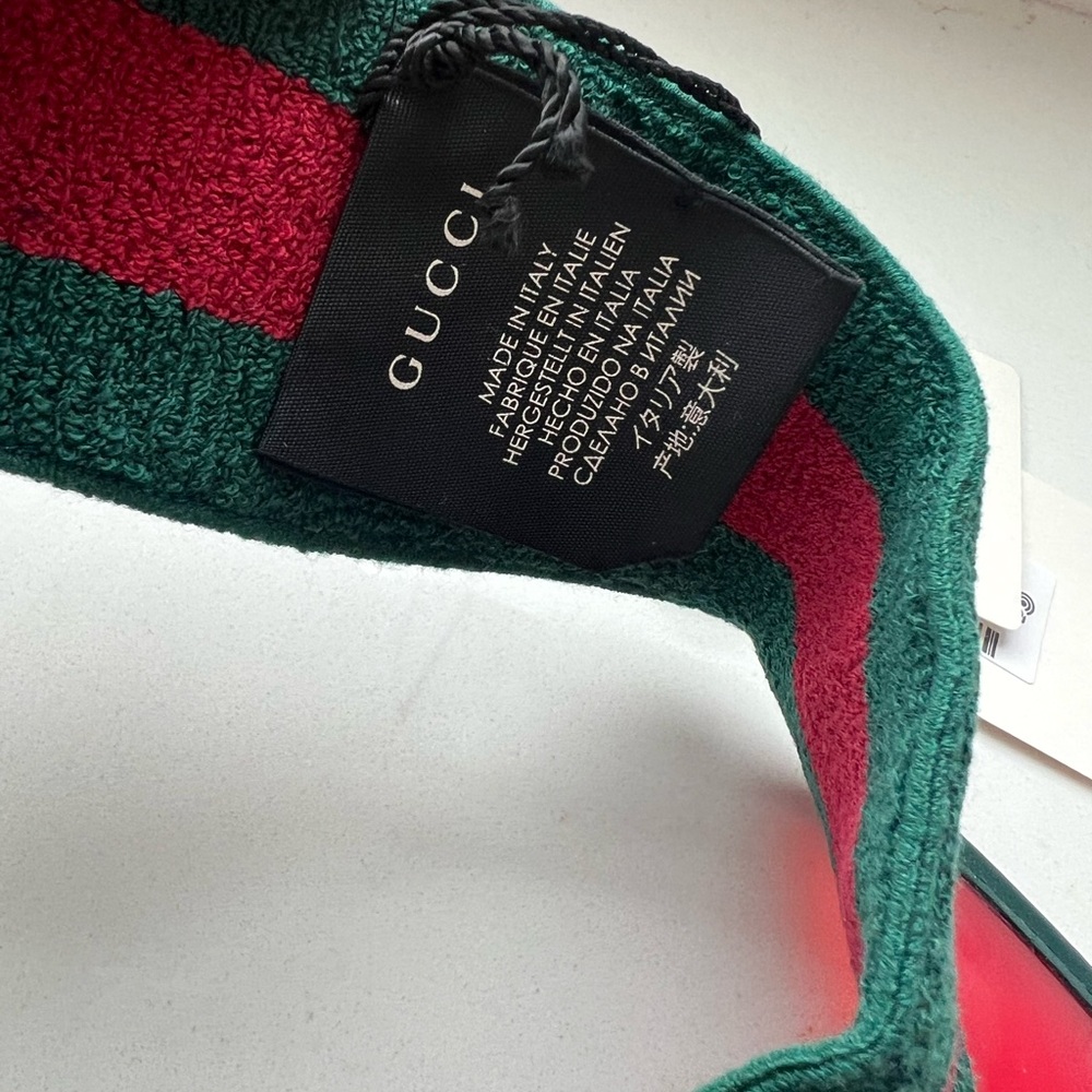 NWT Gucci Green and Red Striped Visor - Picture 10 of 10